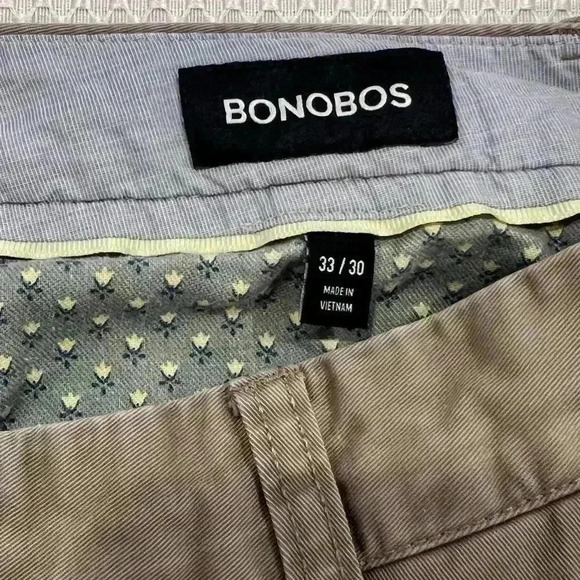 Bonobos Pants Mens 33x30 Chino Slacks Regular Straight Khaki Twill - Picture 2 of 5